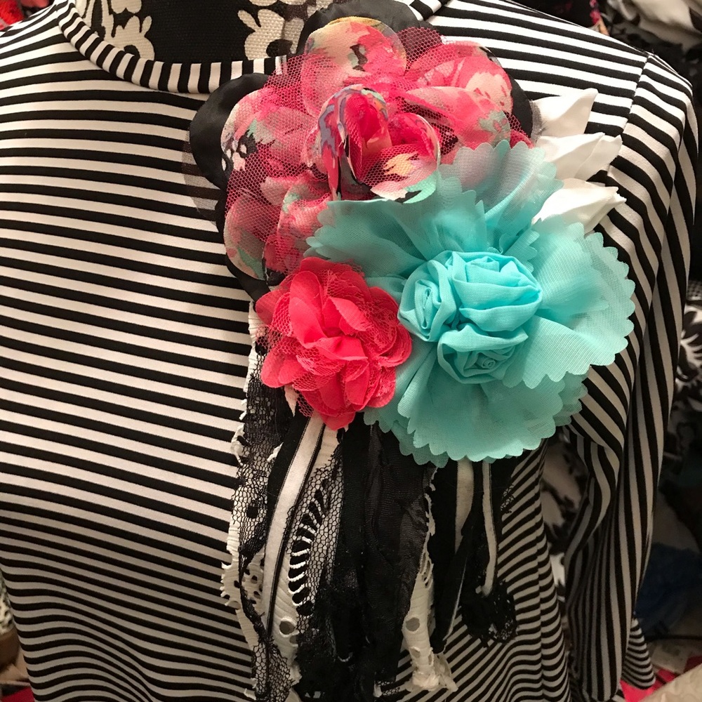 Upcycled Fabric flower pin